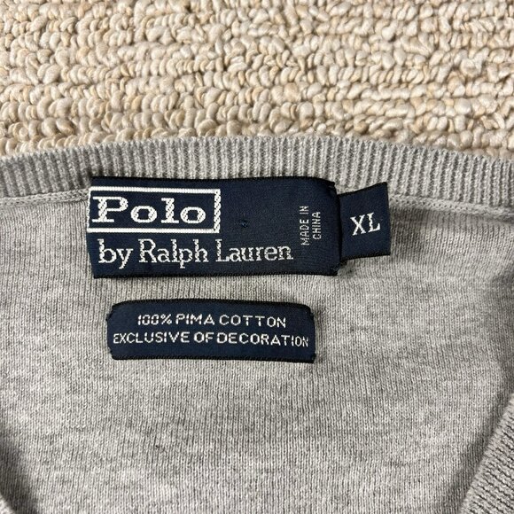 Polo Ralph Lauren Pima Cotton Sweater Gray Men’s Size XL - Picture 3 of 8